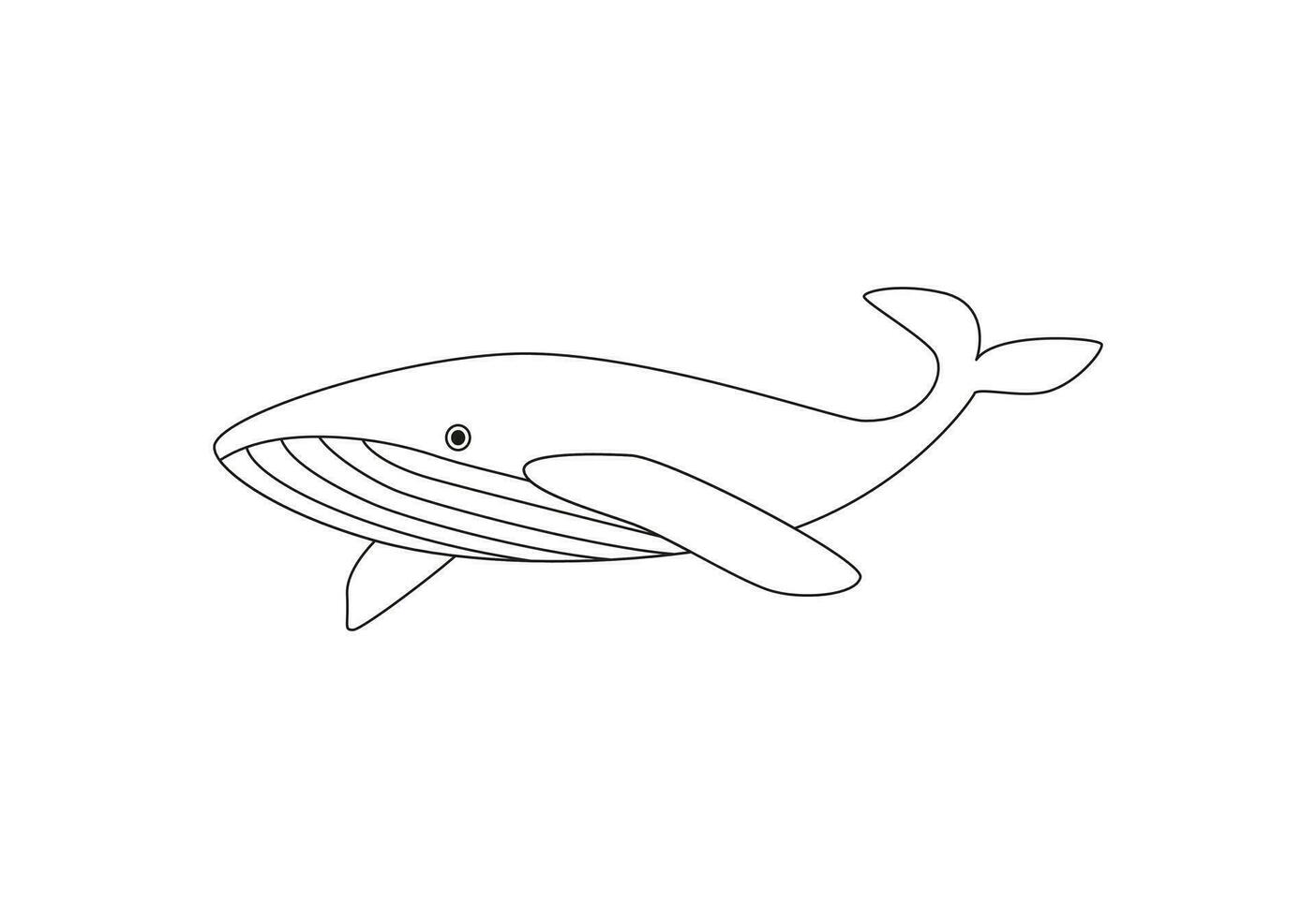 Linear whale. Sea animal. Modern line art, artistic drawing, sketch. World whale day. Save the ocean. Defense day. vector