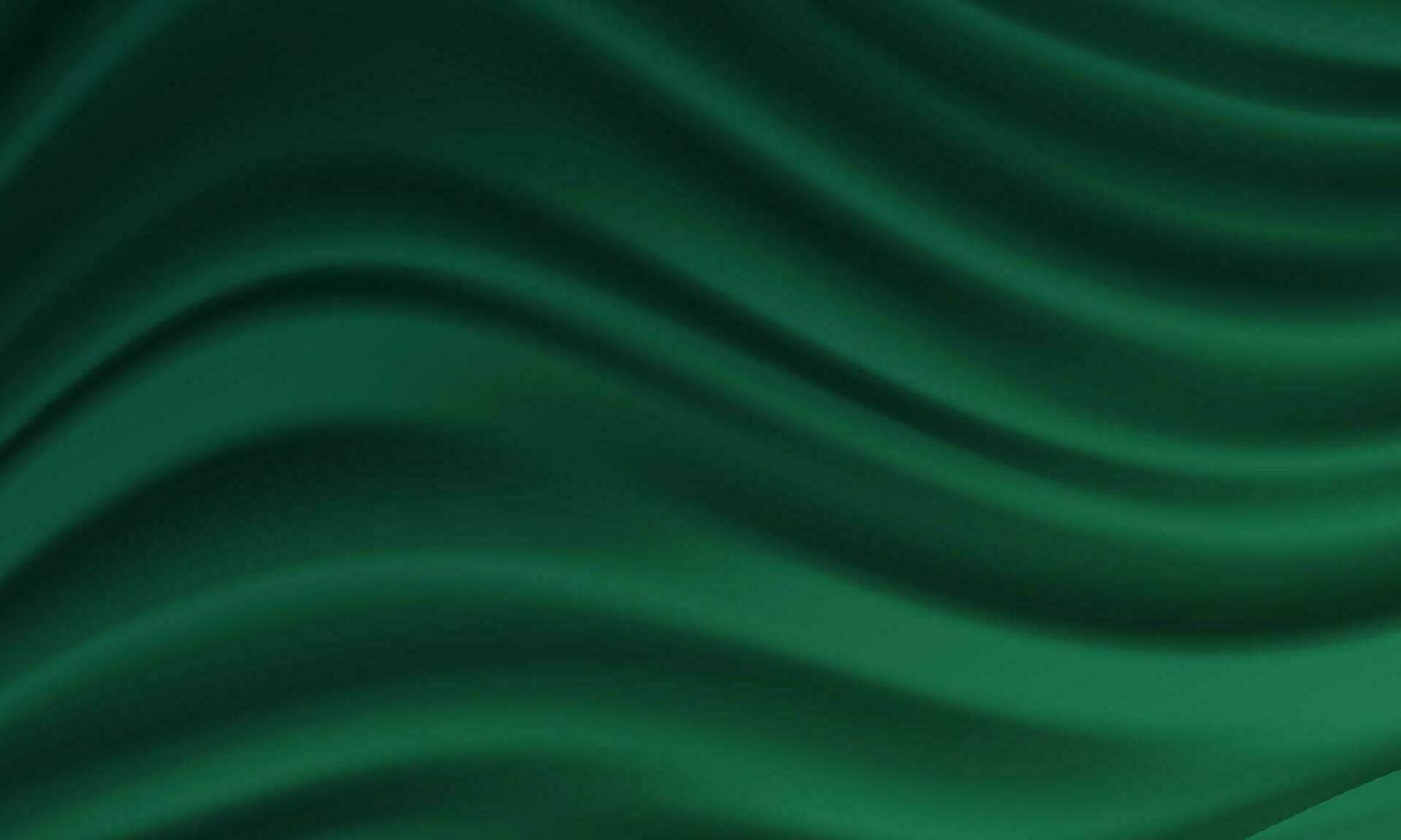 Background of green fabric with several folds. - Vector. vector