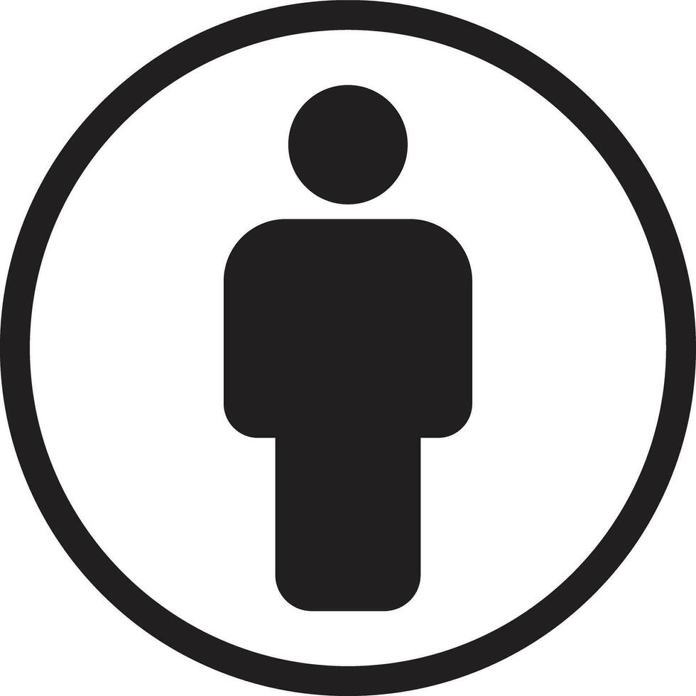 Man icon in a circle in trendy style isolated on white background vector