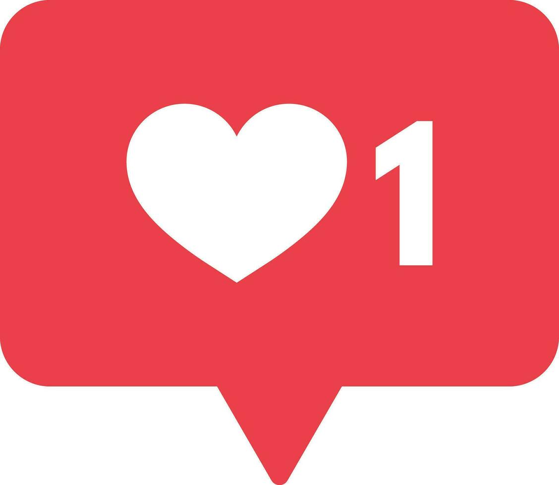 amor notificación icono . social medios de comunicación me gusta icono vector