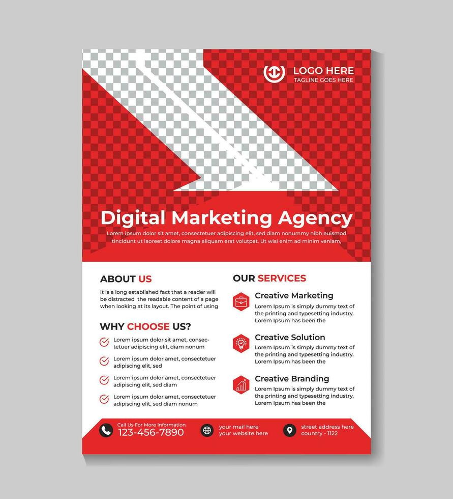 Creative modern digital marketing business flyer design template brochure, cover, annual report, poster, flyer, promotion, advertising, leaflet design vector