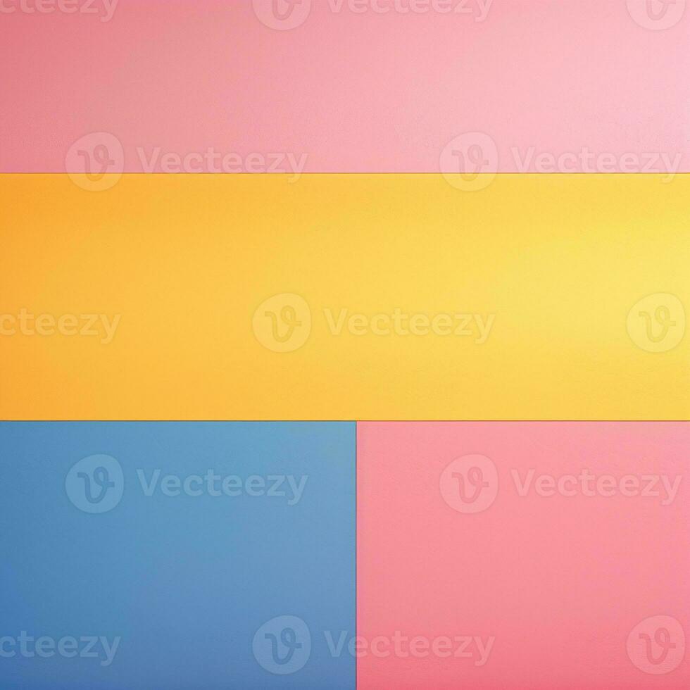 Simple abstract background in blue pink and yellow color, empty space for text and design photo
