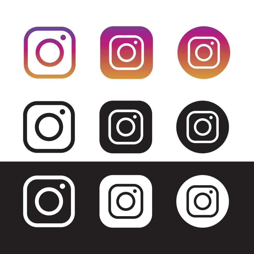 Instagram icon set vector