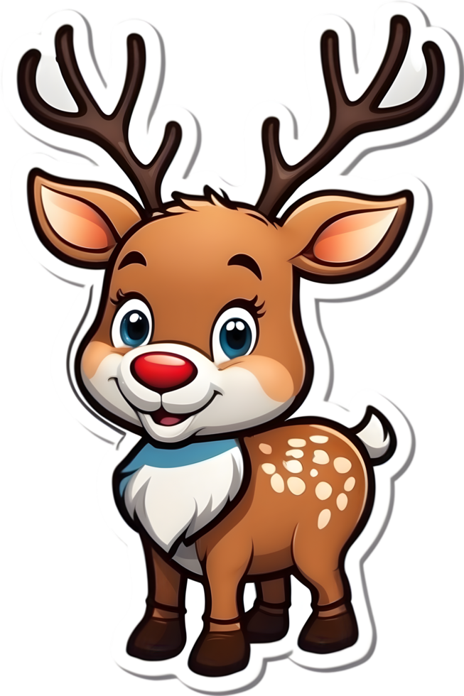 cartoon reindeer with presents on a transparent background  ai generative,Christmas icons, Festive symbols, Holiday season, Xmas decorations png