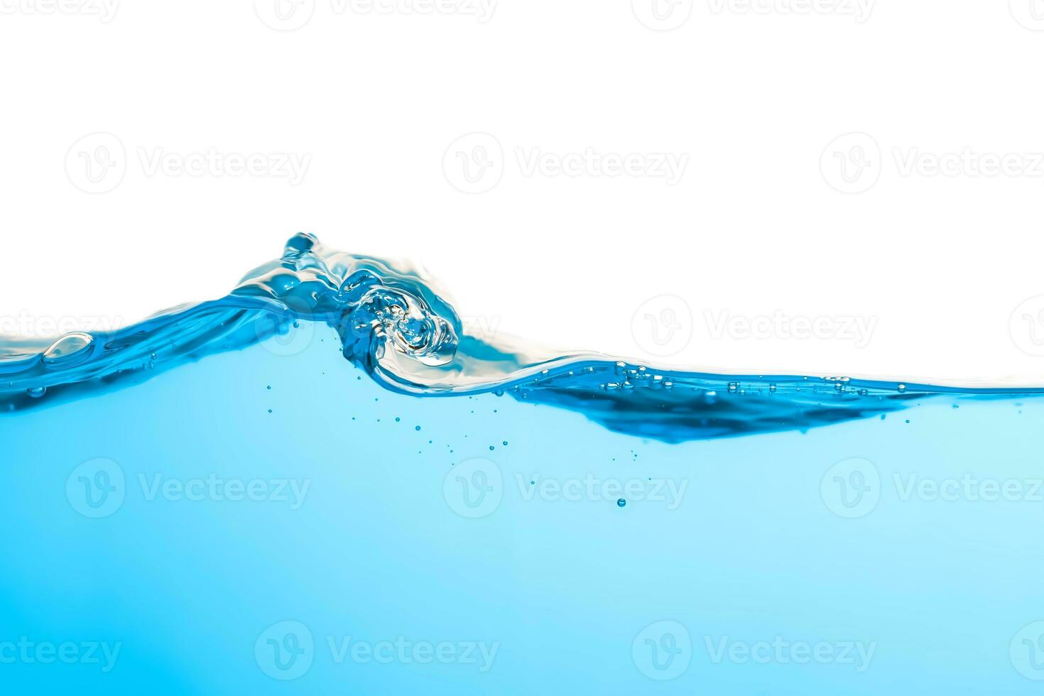 Abstract illustration Clear water surface with ripples and bubbles. beautiful white background. close-up photo