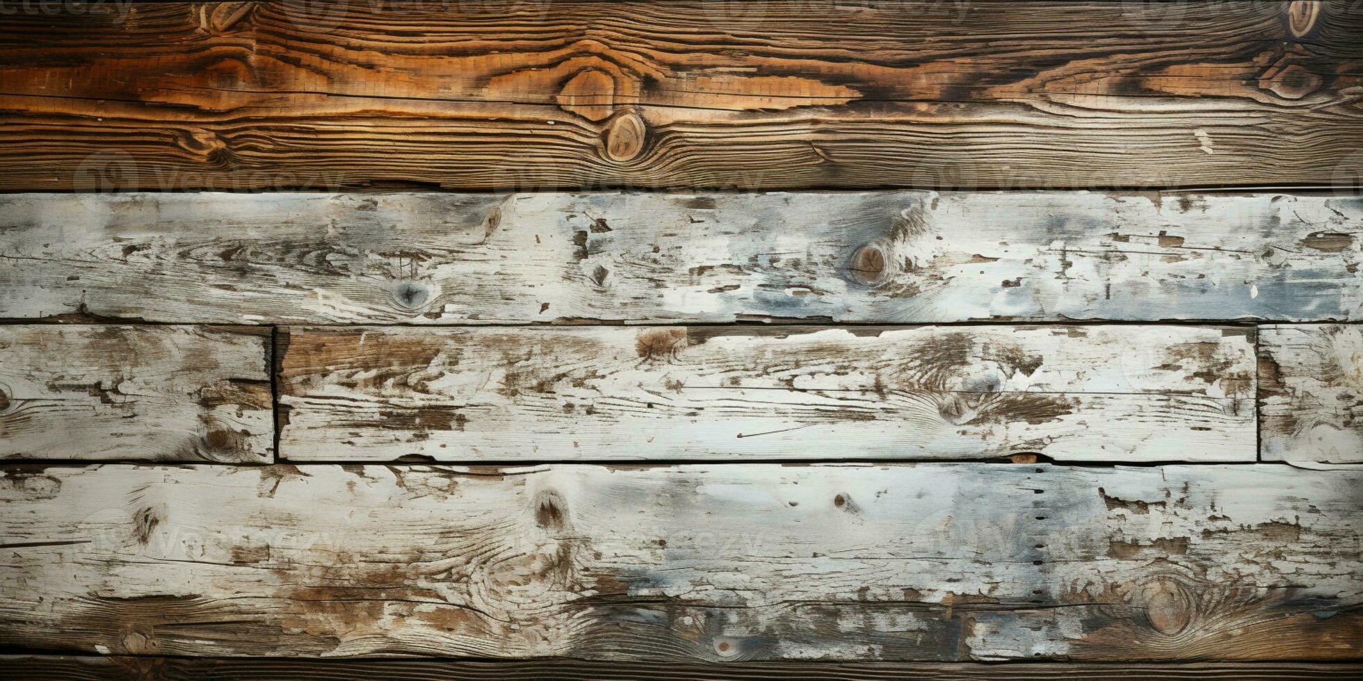 Old Rustic Dark Grunge Wooden Wood Texture Wall, Floor or Table - Wooden Background Banner Generated by Artificial Intelligence photo