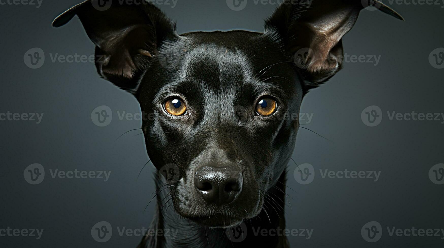 negro Labrador perdiguero de cerca cara foto, ai generado foto