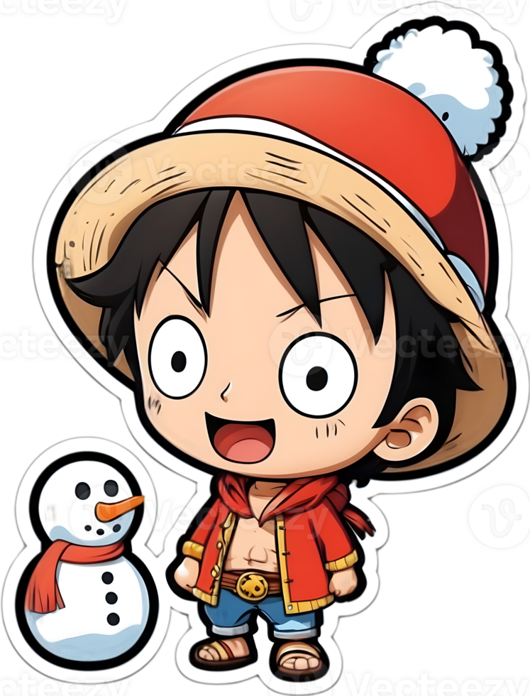 one piece sticker ai generative luffy 33663328 PNG