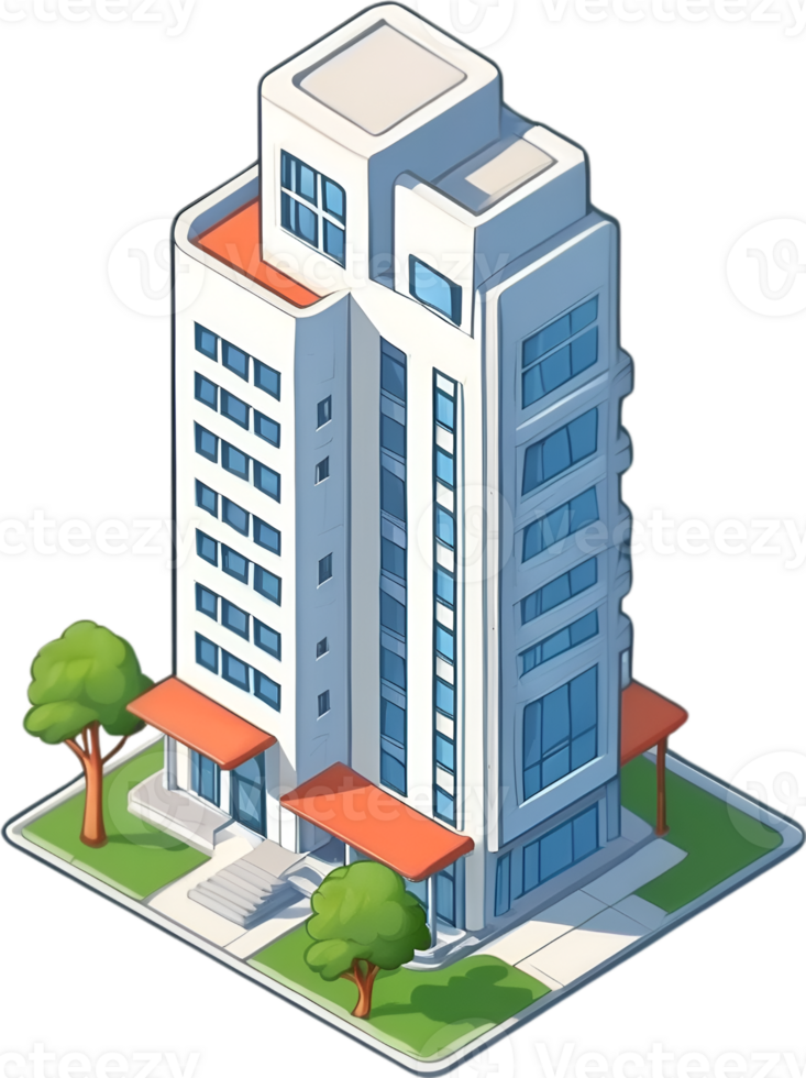 office building with ai generative png