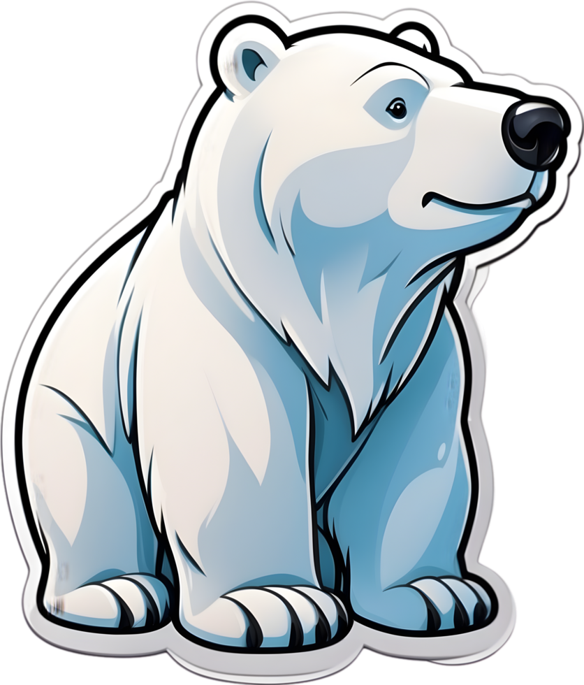 cartoon polar bear with snow on his back ai generative,Christmas icons, Festive symbols, Holiday season, Xmas decorations png