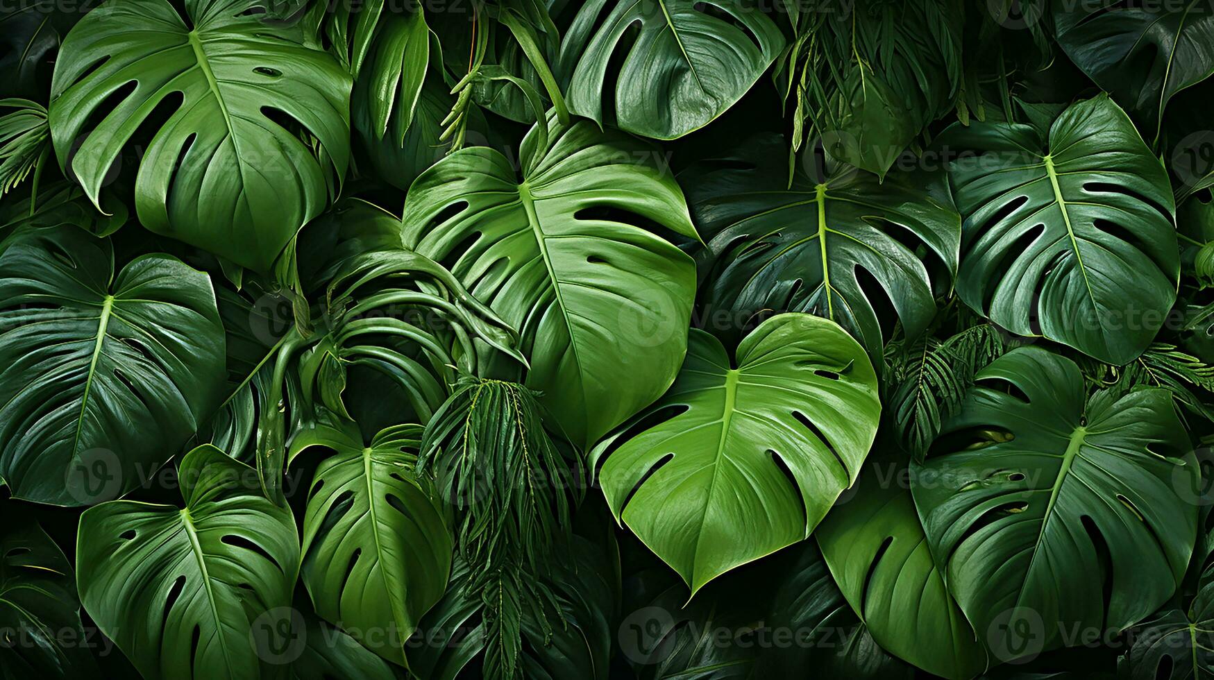 Green leaves background, AI Generated photo