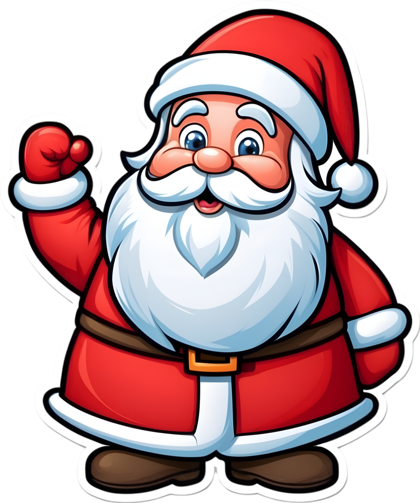 de kerstman claus tekenfilm clip art ai generatief, kerst pictogrammen, feestelijk symbolen, vakantie seizoen, Kerstmis decoraties png