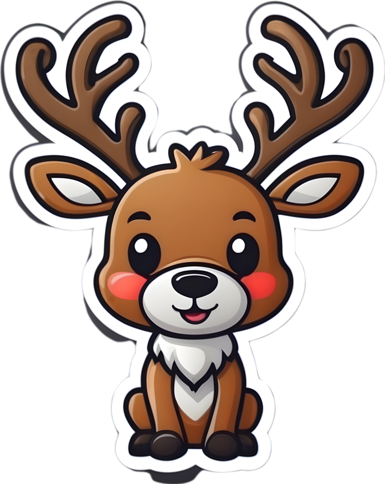 cartoon reindeer with presents on a transparent background  ai generative,Christmas icons, Festive symbols, Holiday season, Xmas decorations png