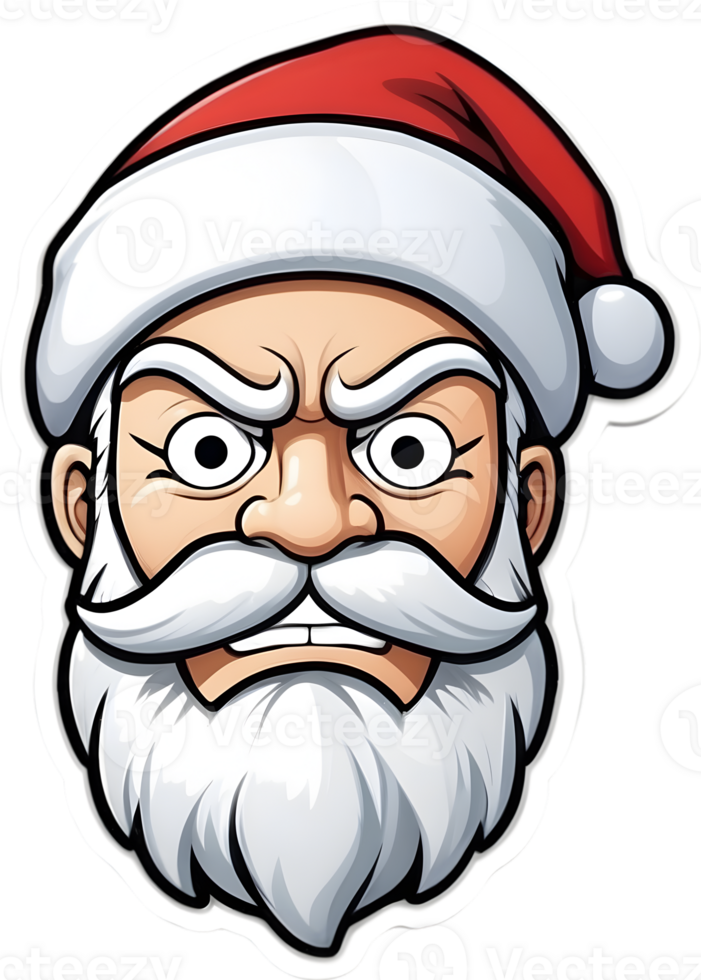 santa claus cartoon santa claus with beard , ai generative png
