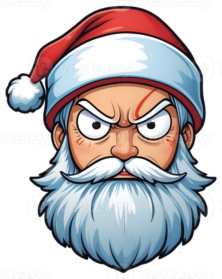 santa claus cartoon santa claus with beard , ai generative png