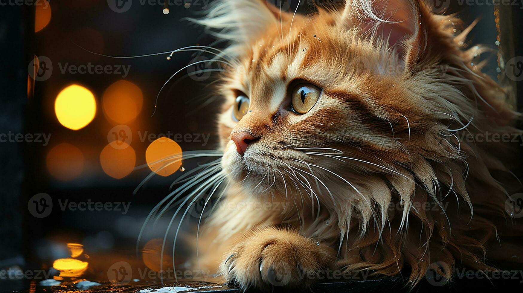 Beautiful cat picture, cute feline animal background image, AI Generated photo