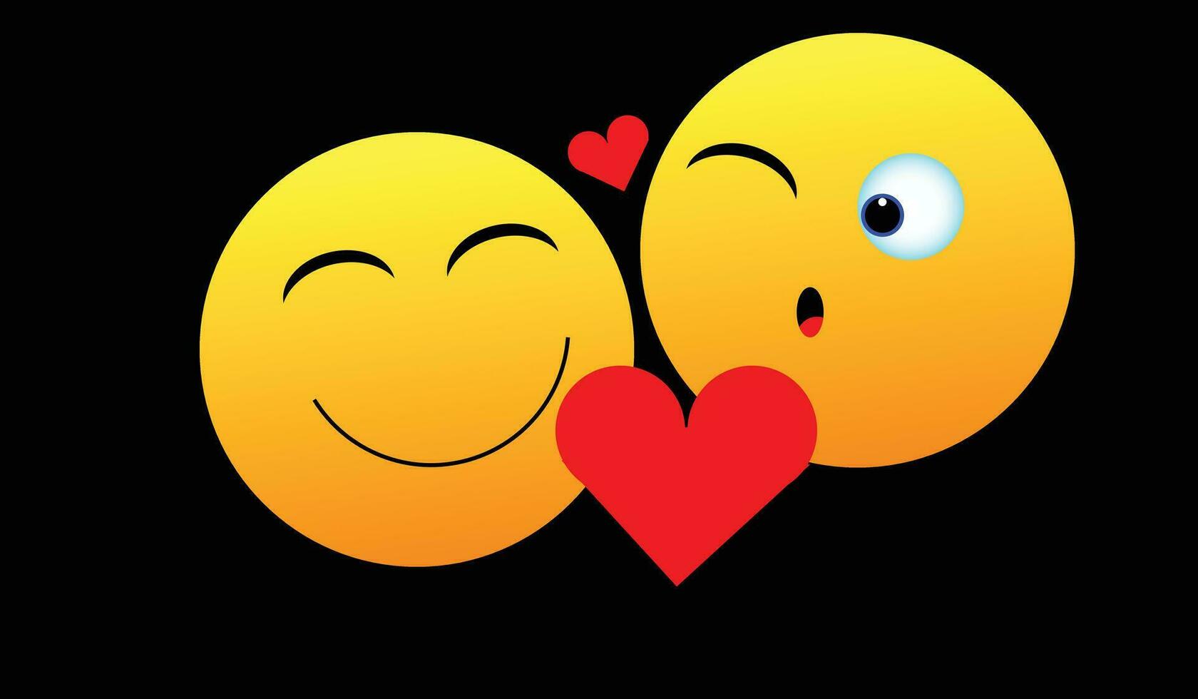 sonrisa amor emoji cara plano diseño reacción vector diseño ilustración
