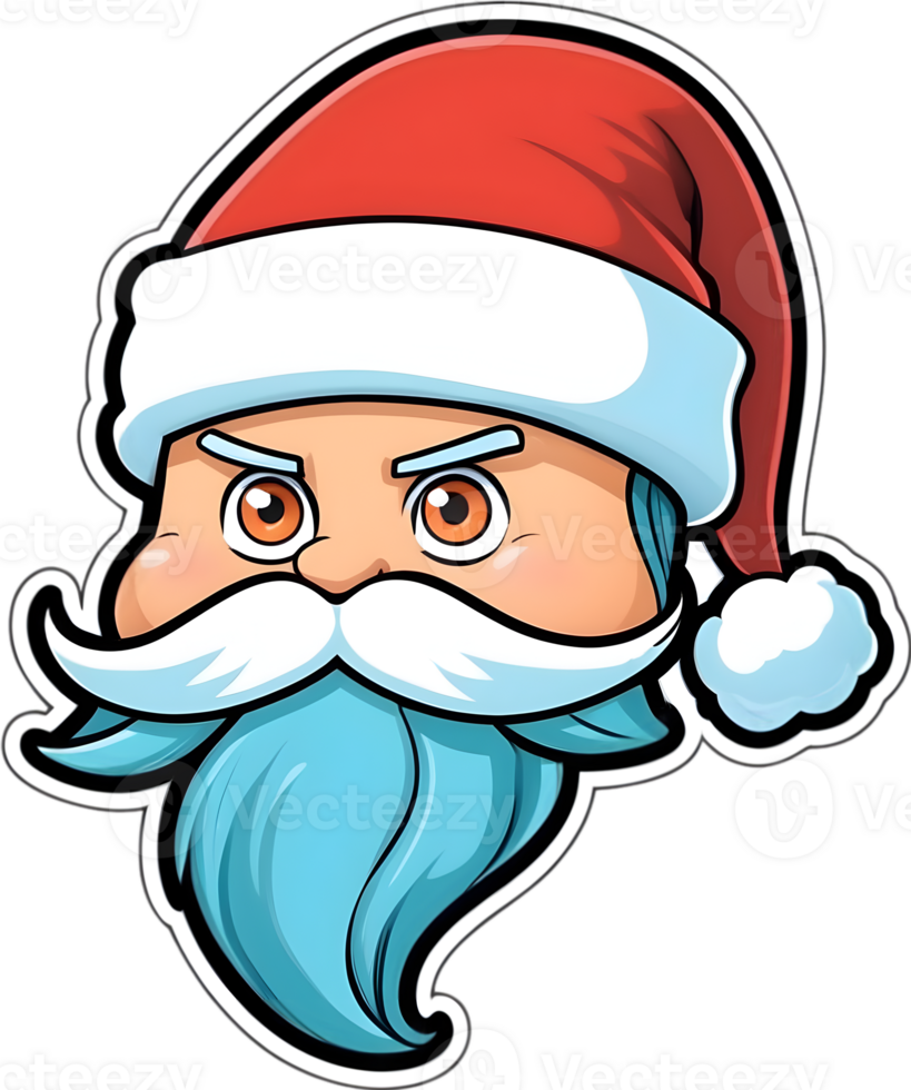 santa claus cartoon santa claus with beard , ai generative png