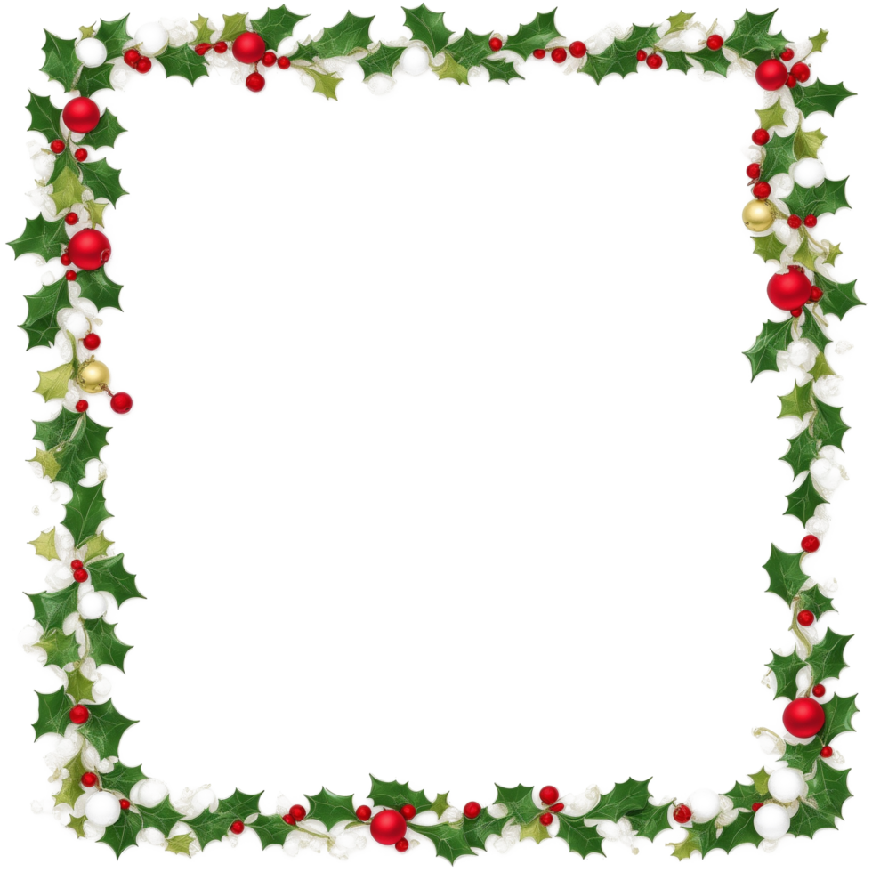 Christmas border frame PNG transparent background Ai Generative