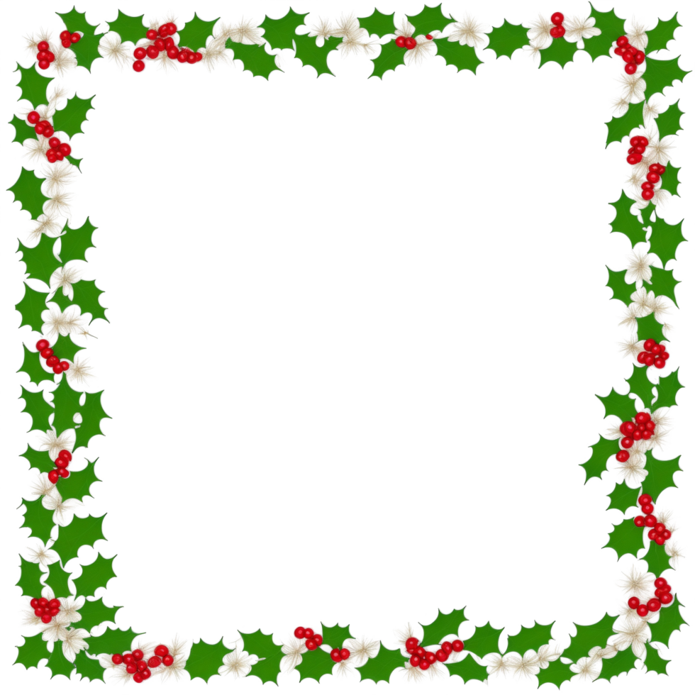 Christmas border frame PNG transparent background Ai Generative