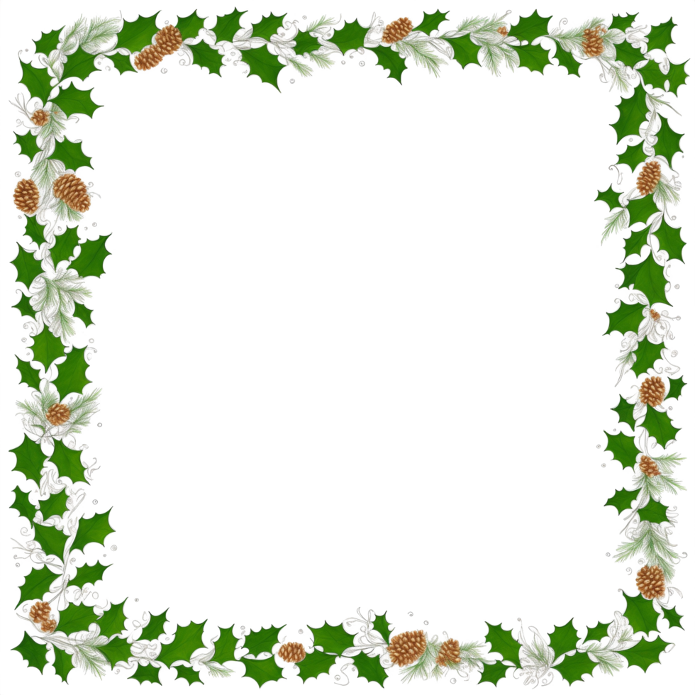 Christmas border frame PNG transparent background Ai Generative