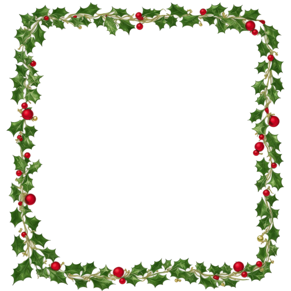 Christmas border frame PNG transparent background Ai Generative