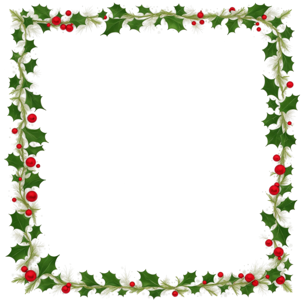 Christmas border frame PNG transparent background Ai Generative