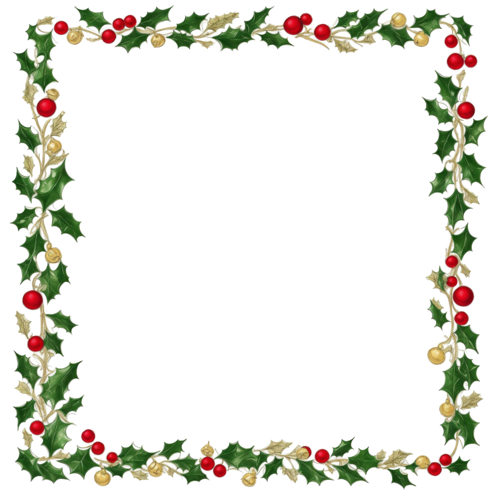 Christmas border frame PNG transparent background Ai Generative