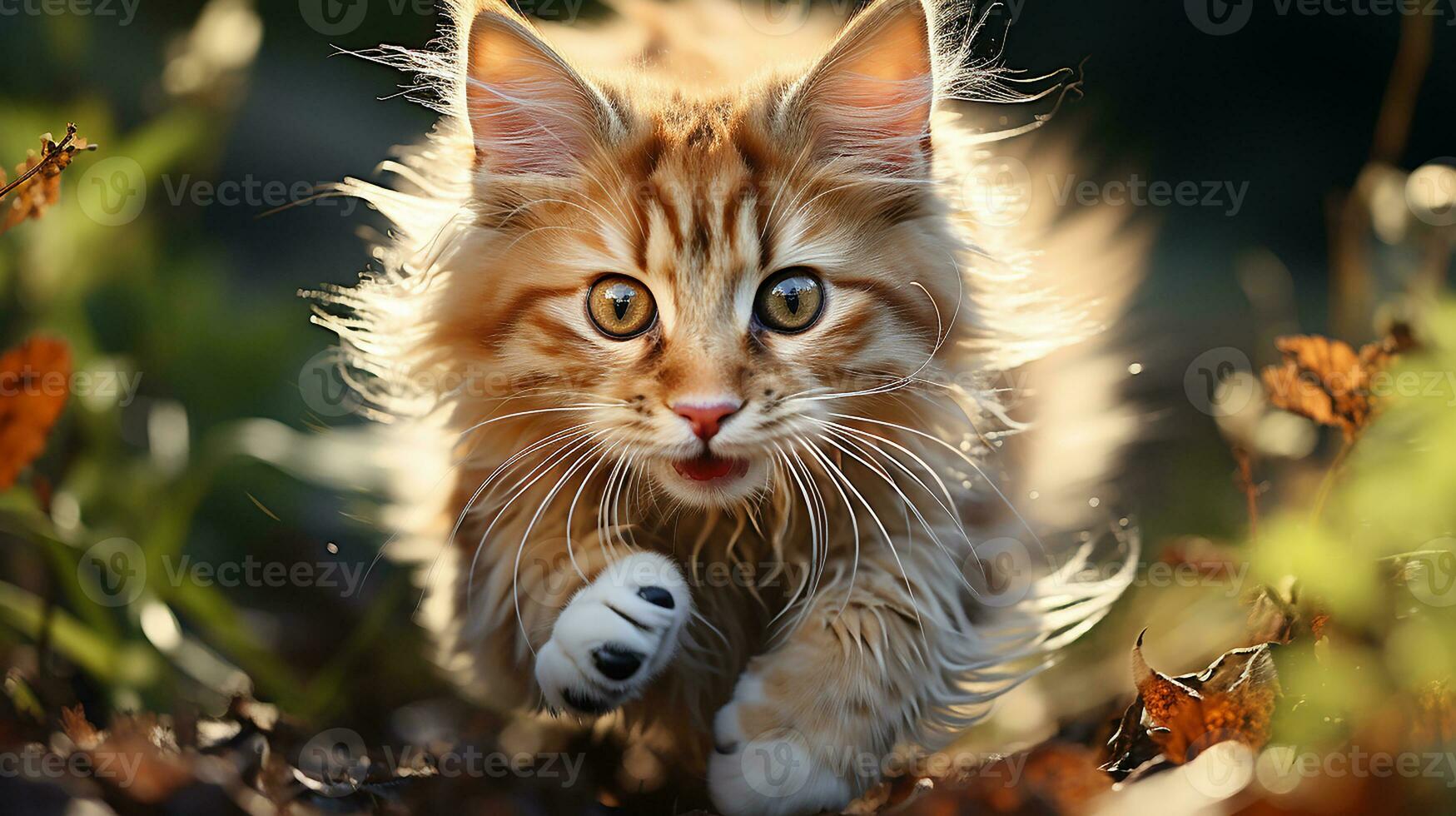 A curious cat picture, a beautiful pet animal background image, AI Generated photo