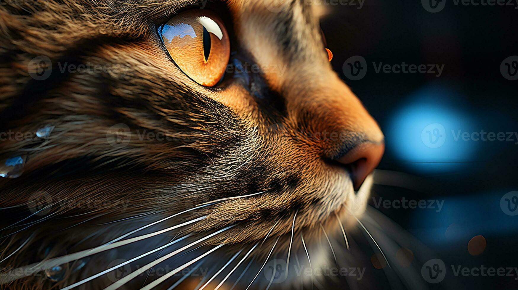 Closest cat eye picture, a cute pet animal background image, AI Generated photo