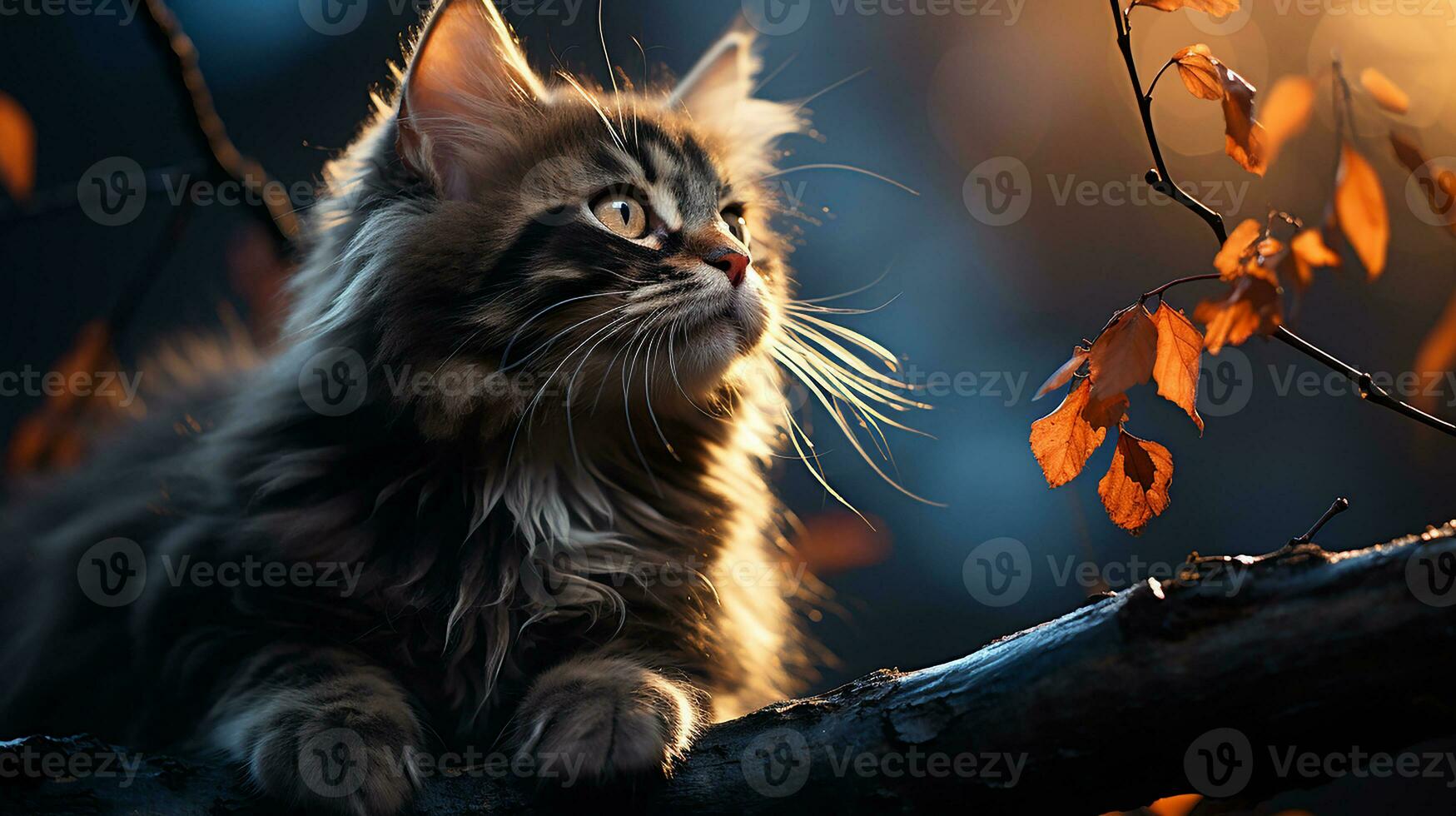 Beautiful cat picture, cute feline animal background image, AI Generated photo