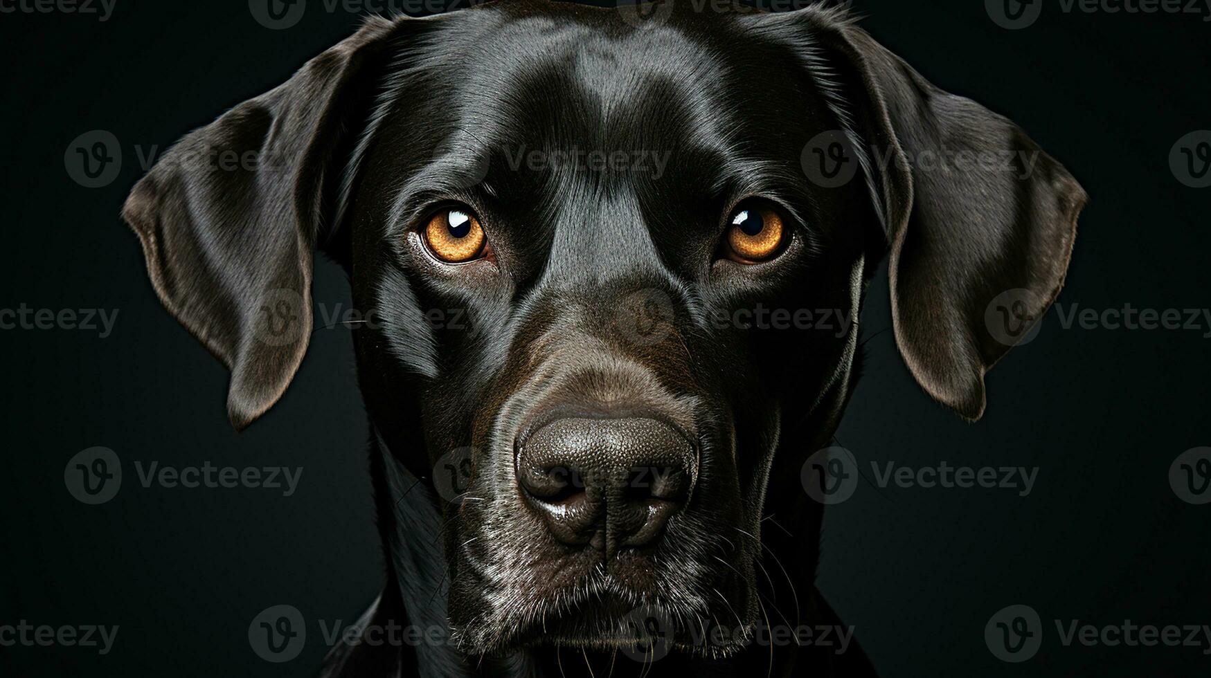 Black labrador retriever close-up face photo, AI Generated photo