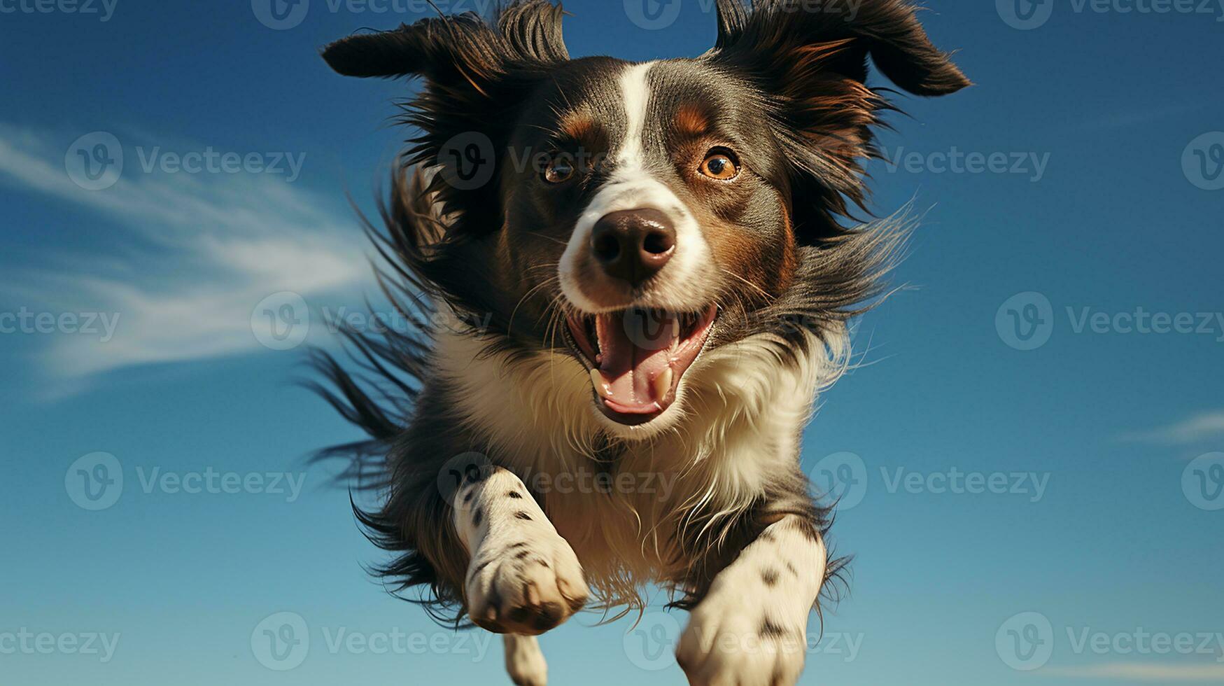 un perro solo en el calle, ai generado foto