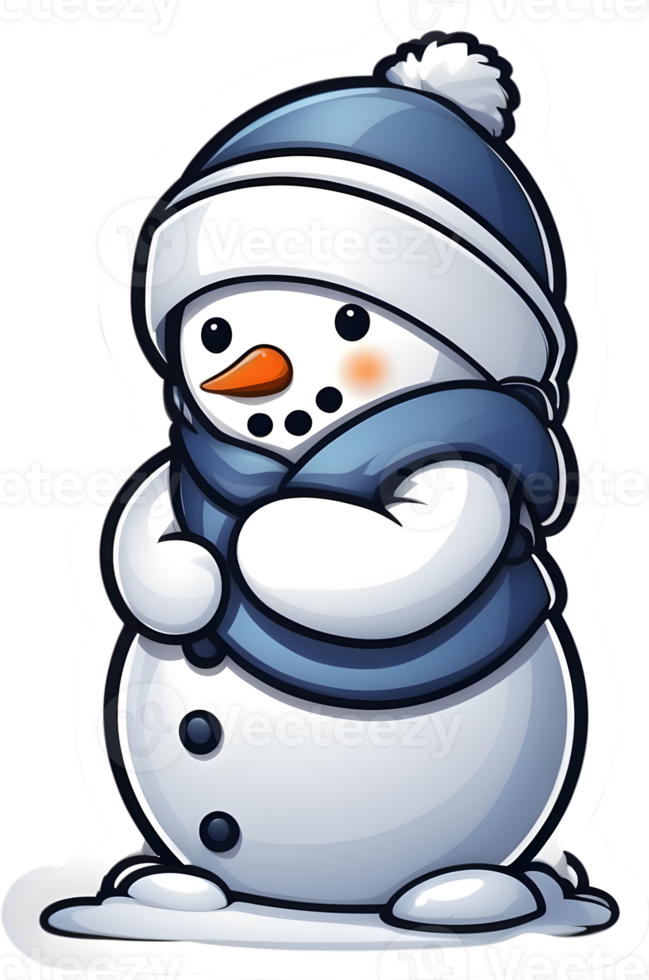 sneeuwman clip art ai generatief, kerst pictogrammen, feestelijk symbolen, vakantie seizoen, Kerstmis decoraties png