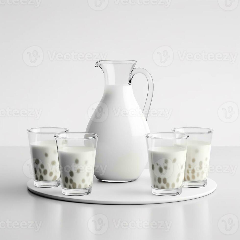 Bottle of Fresh milk, AI Generated photo