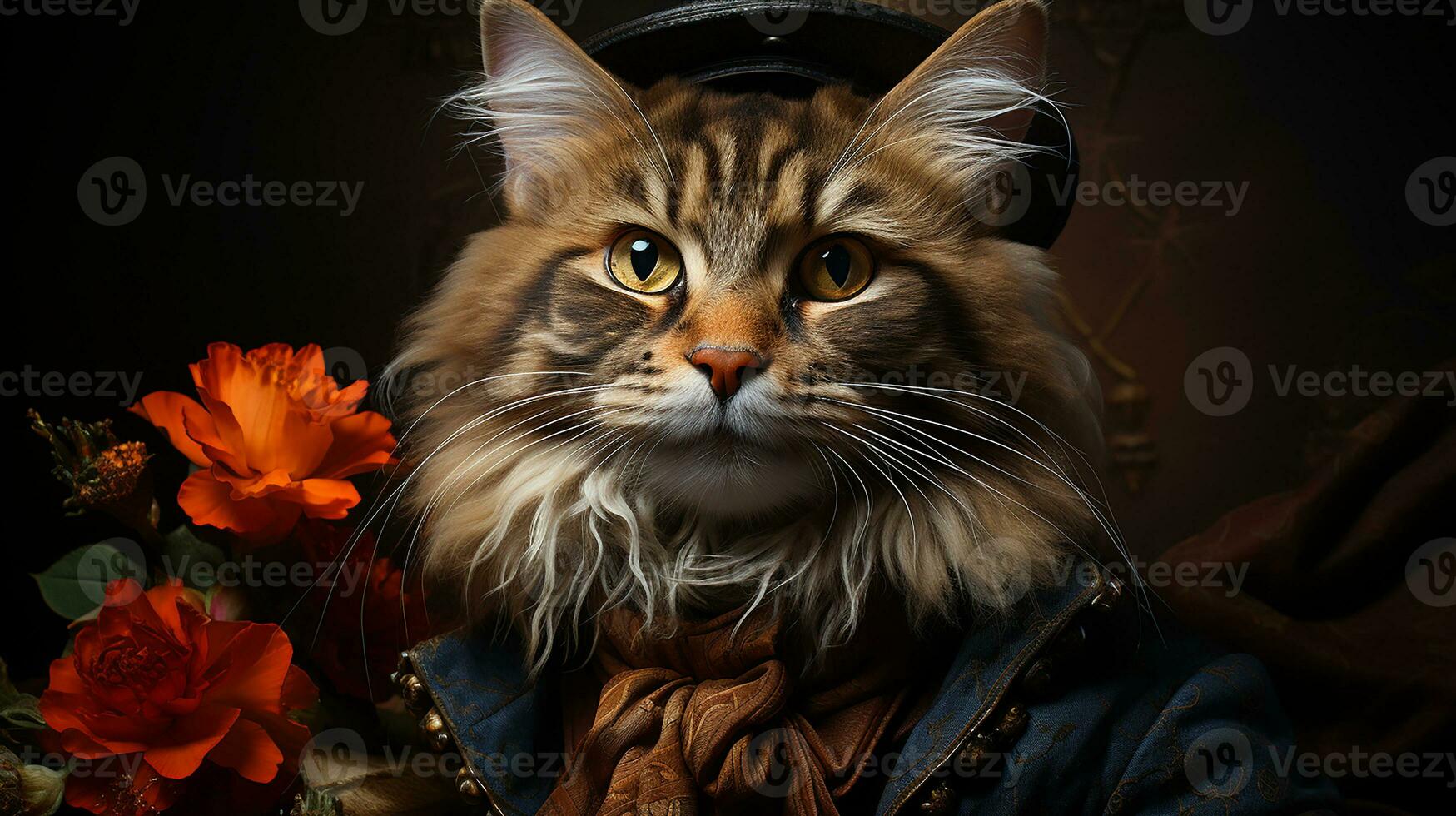 Beautiful cat picture, cute feline animal background image, AI Generated photo