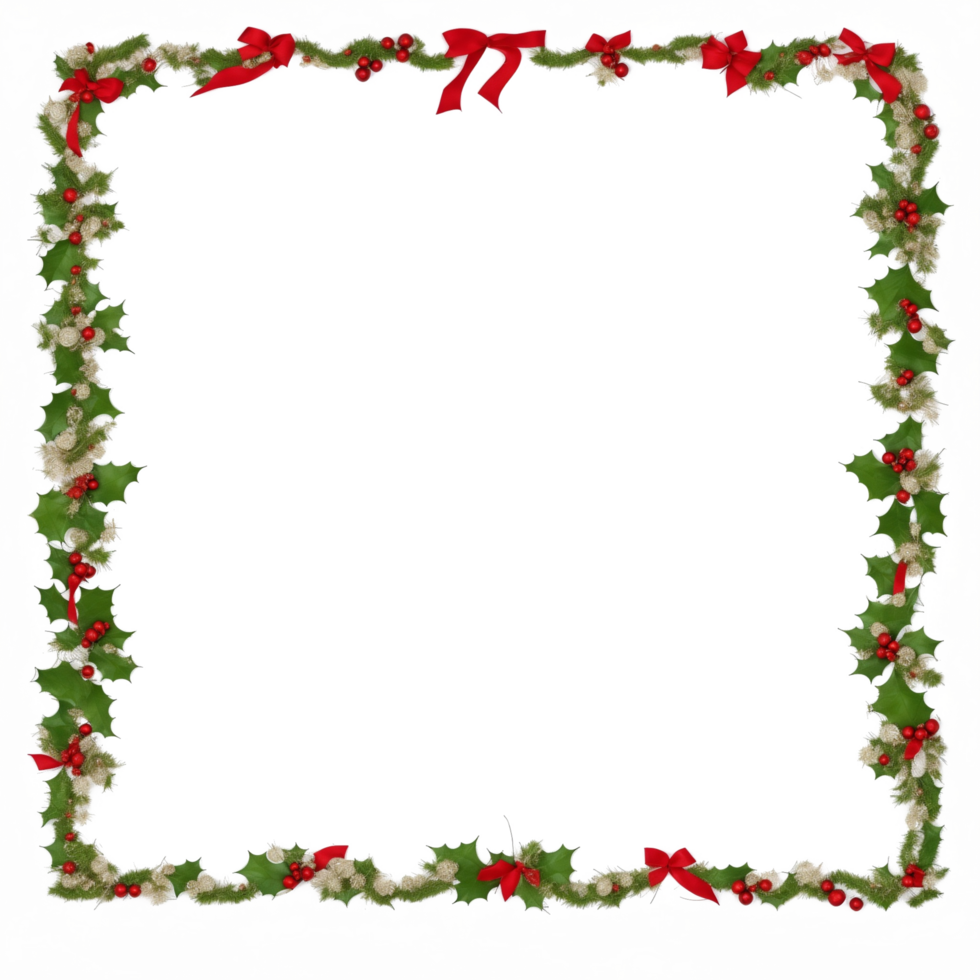 Christmas border frame PNG transparent background Ai Generative