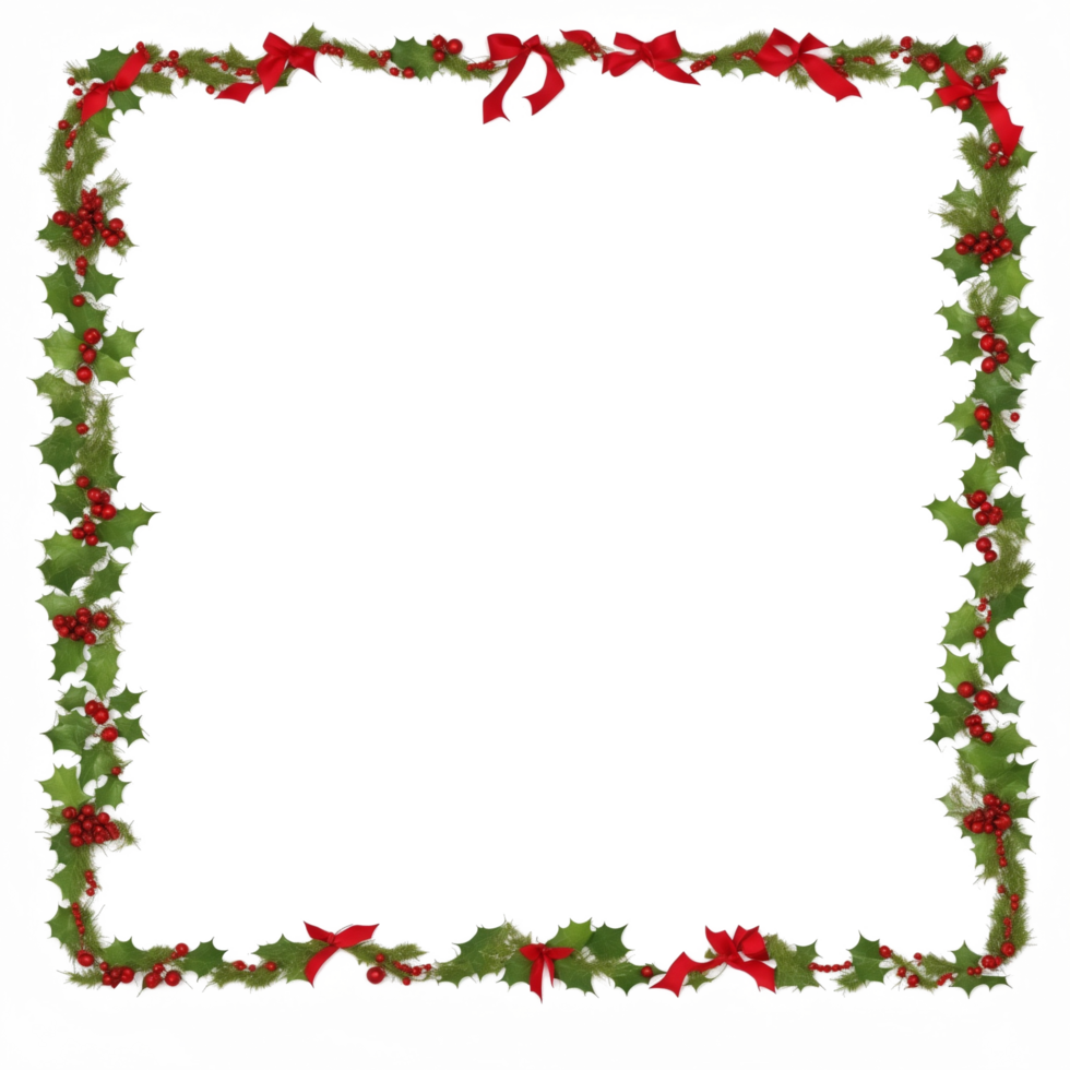 Christmas border frame PNG transparent background Ai Generative