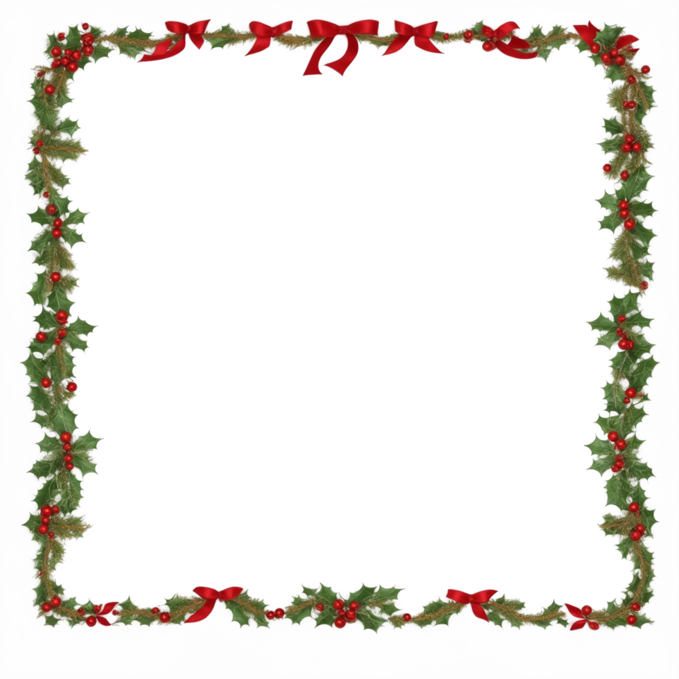 Christmas border frame PNG transparent background Ai Generative