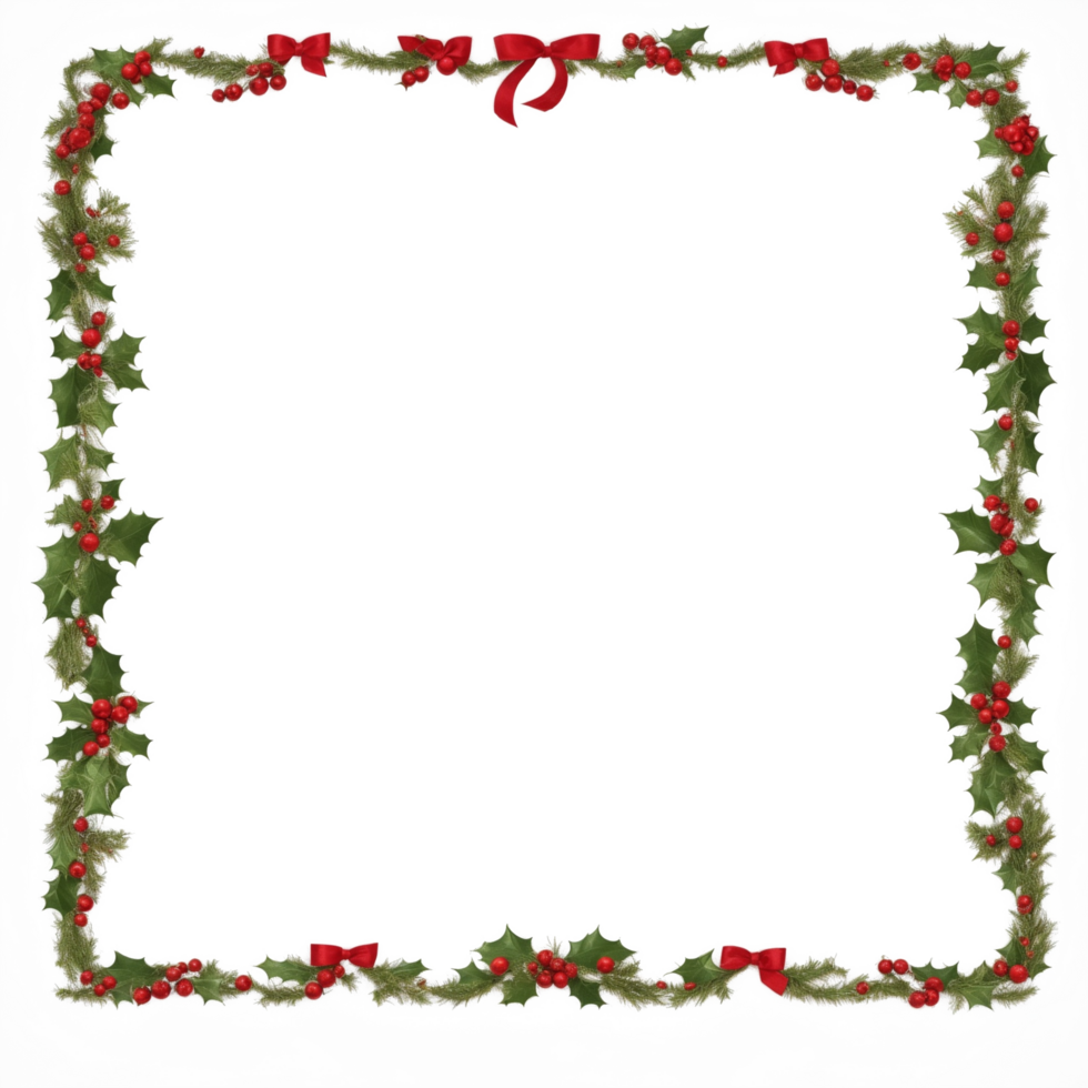 Christmas border frame PNG transparent background Ai Generative