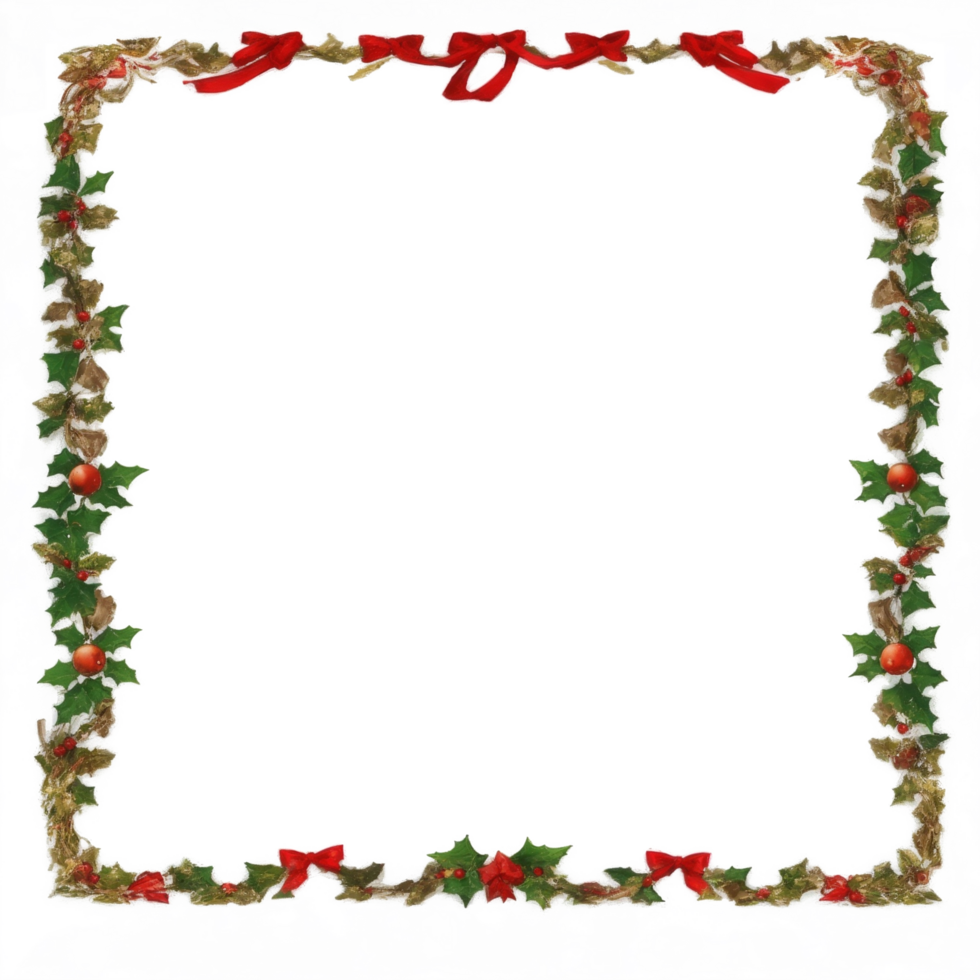 Christmas border frame PNG transparent background Ai Generative