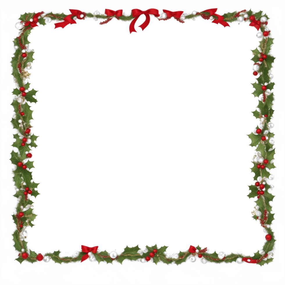 Christmas border frame PNG transparent background Ai Generative