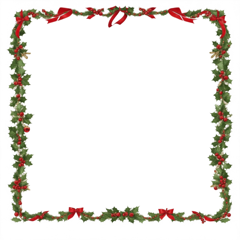 Christmas border frame PNG transparent background Ai Generative