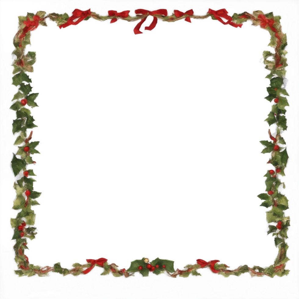 Christmas border frame PNG transparent background Ai Generative
