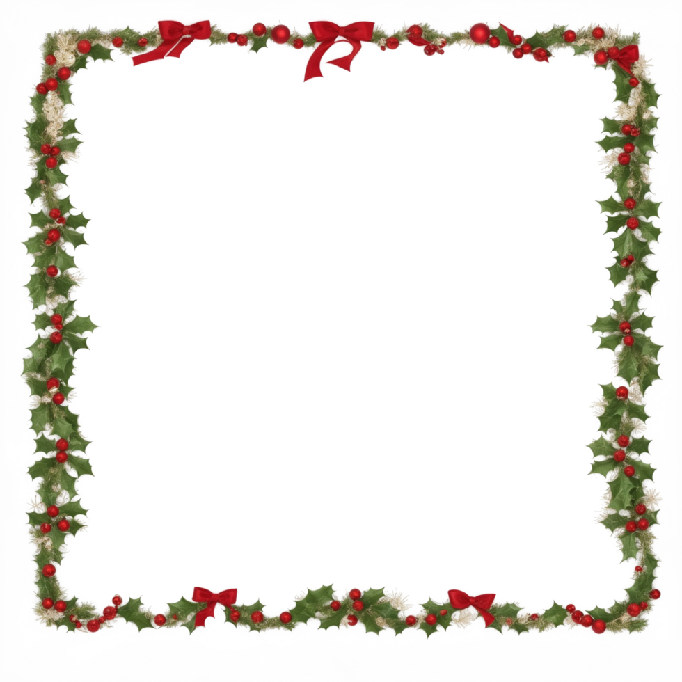 Christmas border frame PNG transparent background Ai Generative