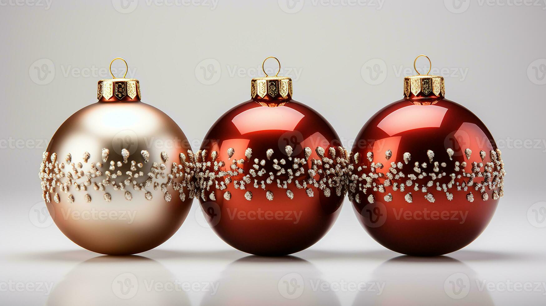 Festive Christmas Decoration on White Background, AI Generated photo