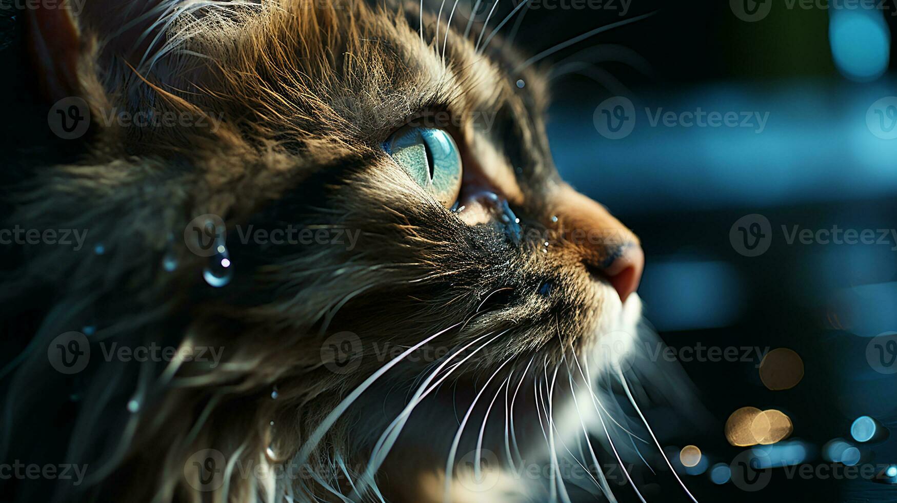 Beautiful cat picture, cute feline animal background image, AI Generated photo