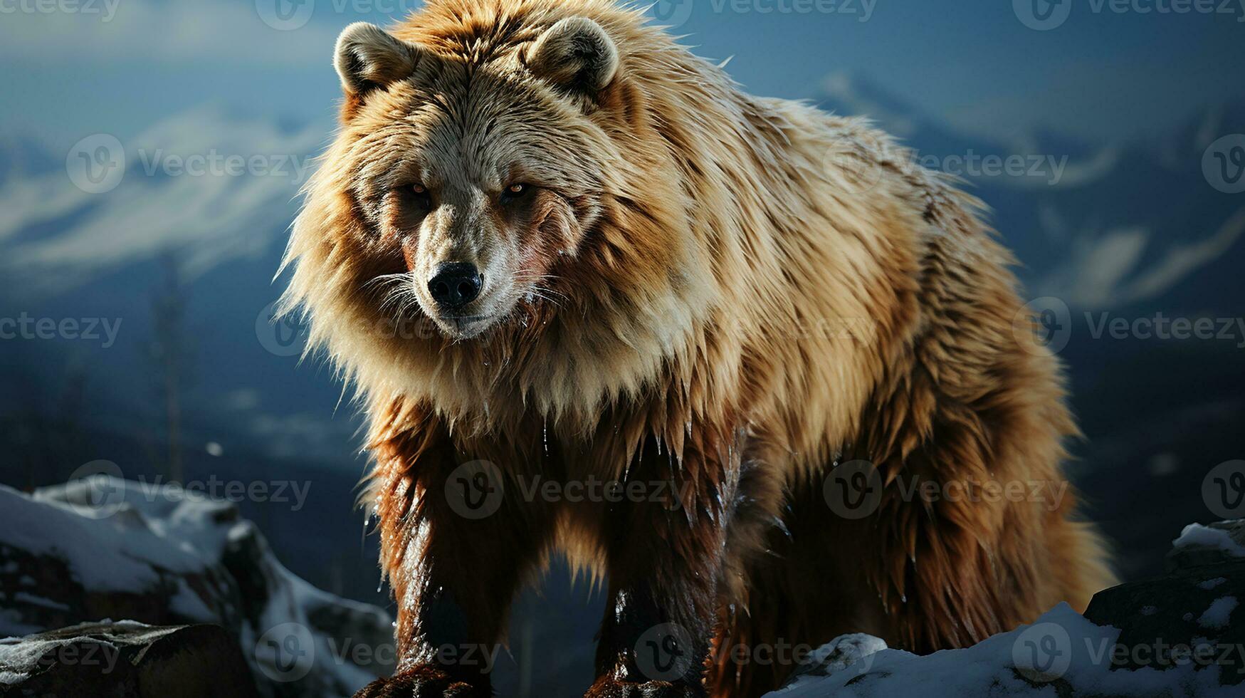 un animal nacido a un oso y un lobo, ai generado foto