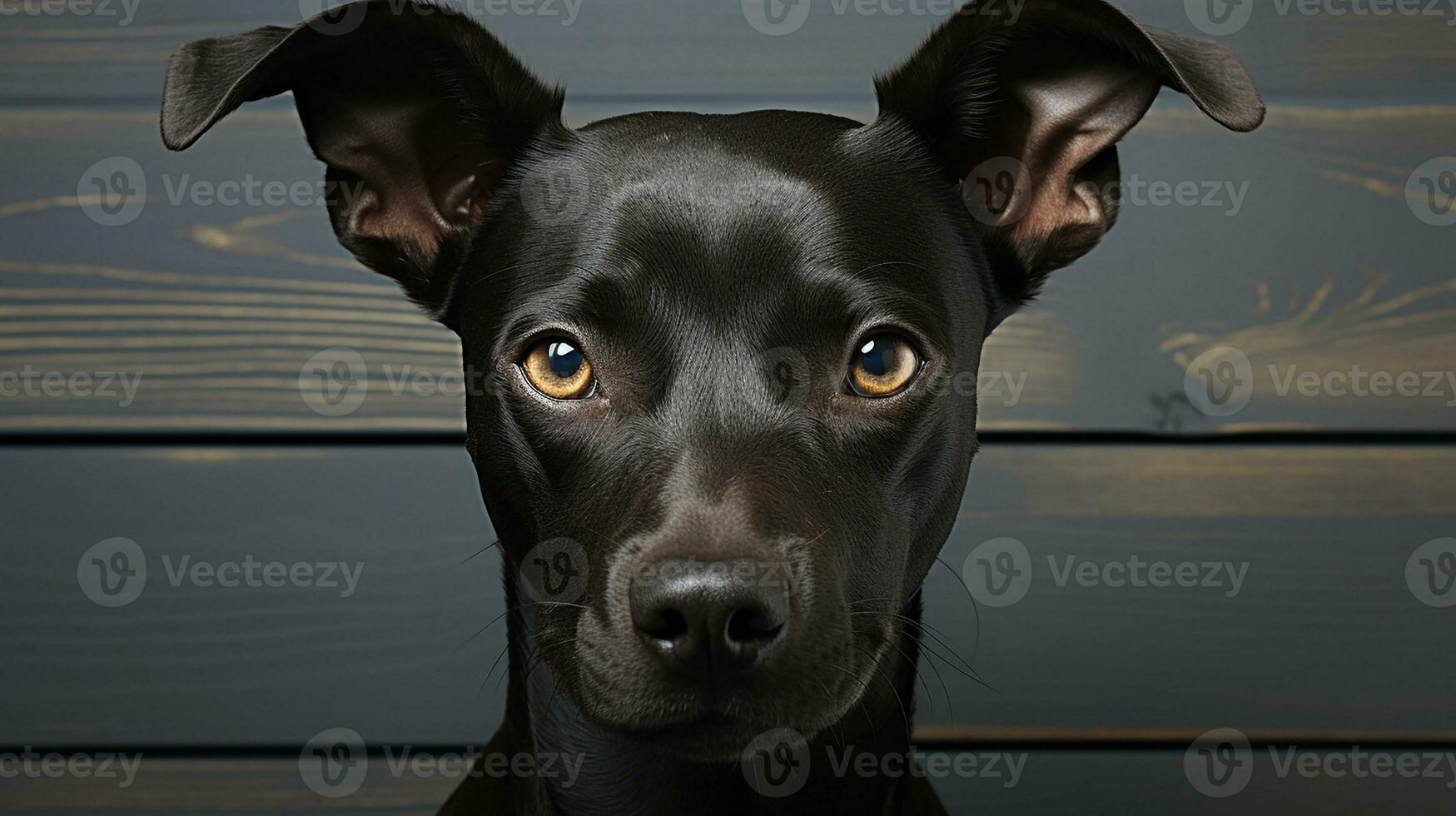 negro Labrador perdiguero de cerca cara foto, ai generado foto