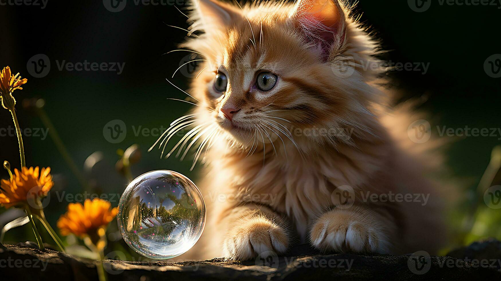 Beautiful cat picture, cute feline animal background image, AI Generated photo